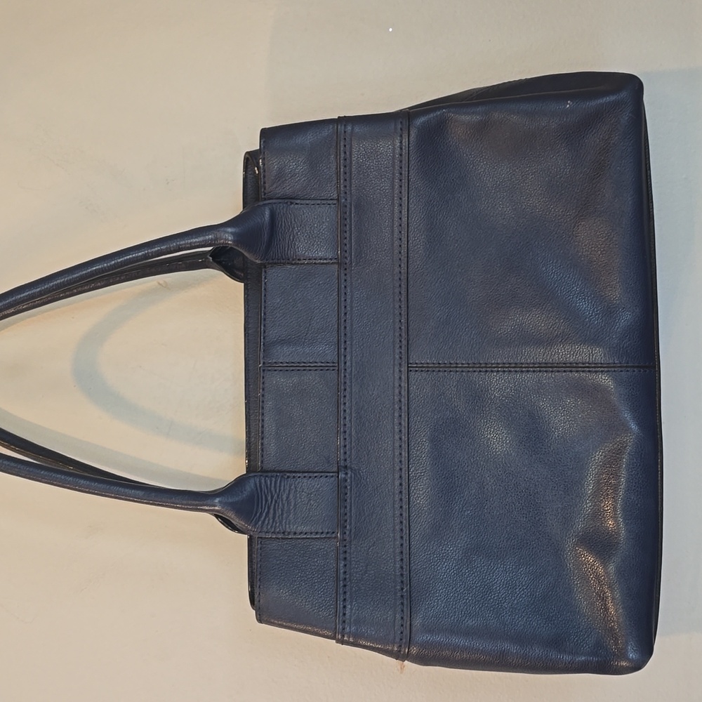 Clearance Kate Spade Navy Blue Leather Bow Tote - Picture 3 of 11